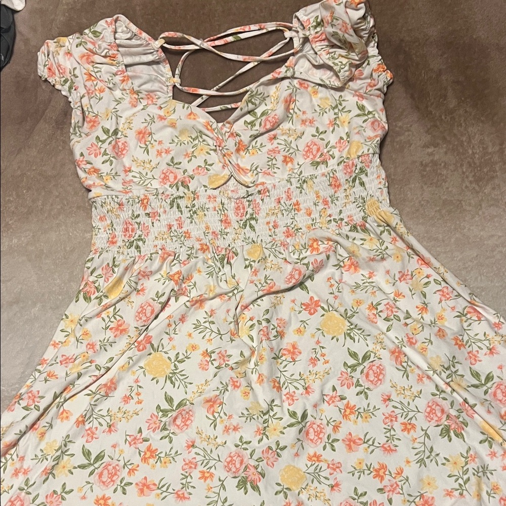 No Boundaries Floral Casual Dress - Pink, Yellow, Green